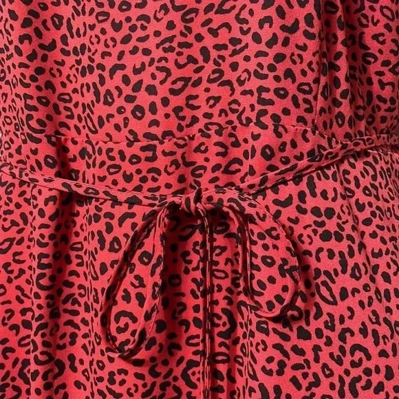 WHO WHAT WEAR LEOPARD PRINT HALTER NECK DRESS SIZE XL - Picture 3 of 6